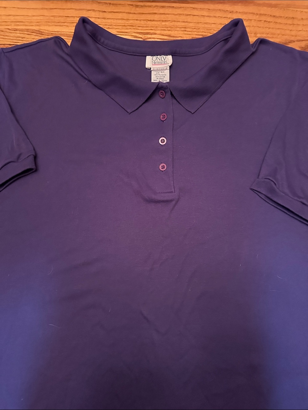 Shirt Polo ladies button neck and collar Purple Sz 6X